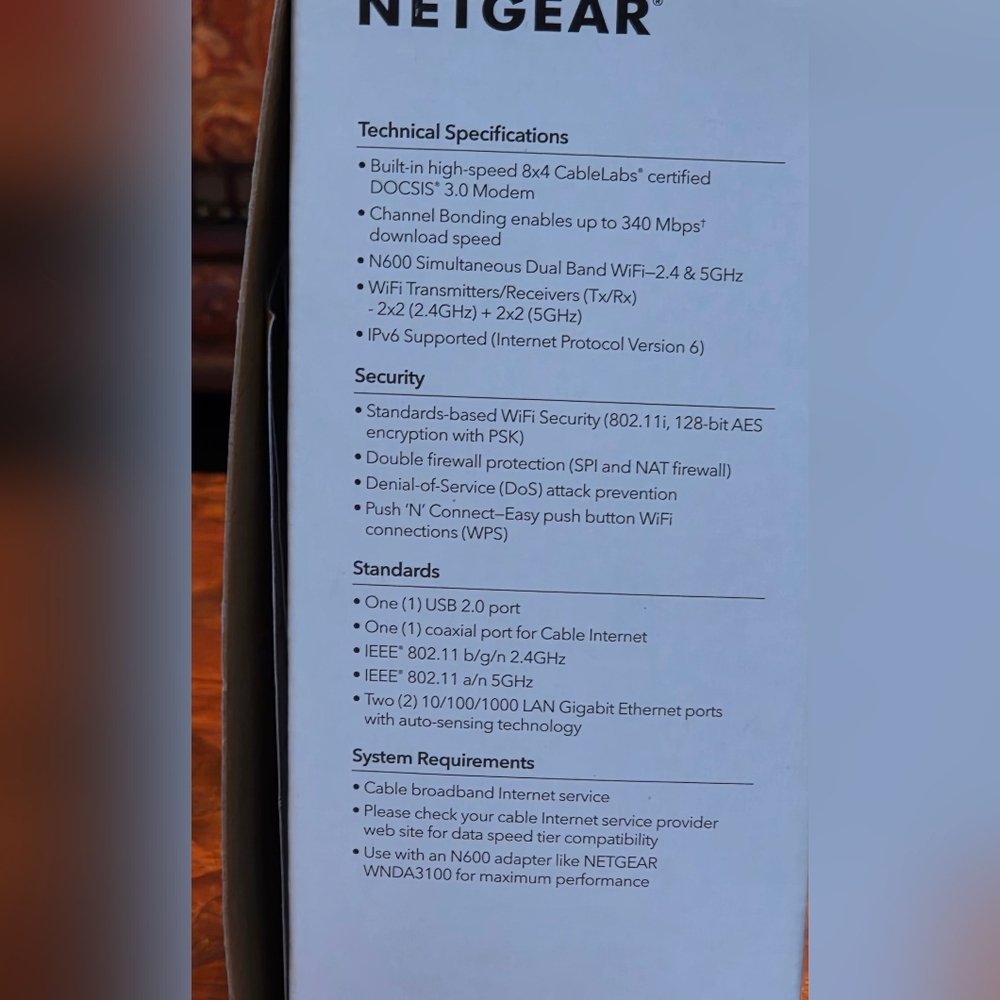 NETGEAR N600 Dual Band Modem Router - Black - Picture 6 of 9